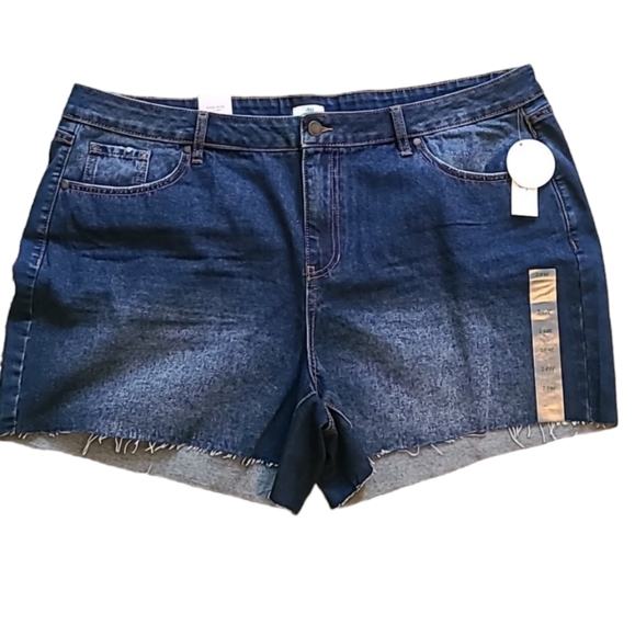 DIP BRAND WOMENS PLUS SIZE BLUE JEAN CUTOFF SHORTS SIZE 24W - Picture 2 of 16